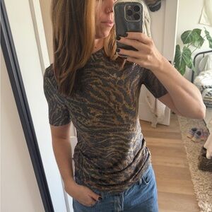 GANNI lurex cheetah top